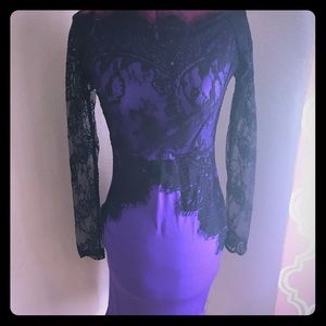 Purple and black lace dress